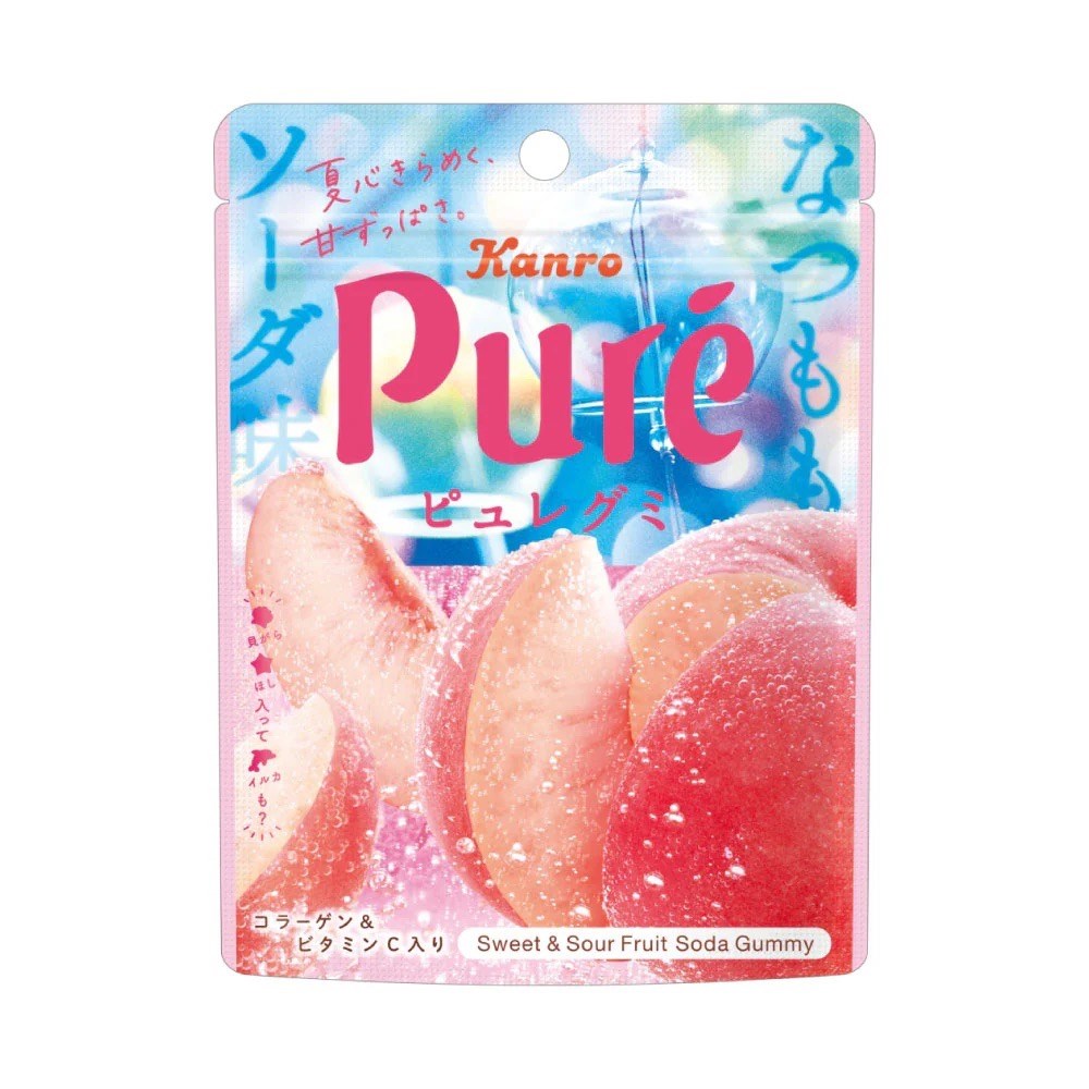 KANRO - Pure Peach Soda Gummy 52g